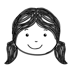 little girl drawing isolated icon vector illustration design