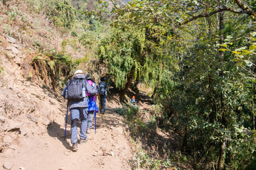 Hiking to Himalaya mountain in Nepal