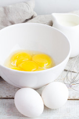 ingredients for omelet close-up