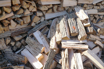 stacking fire wood