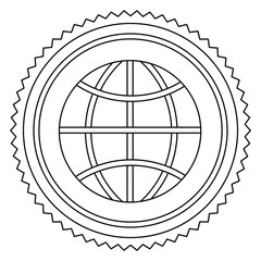 circular frame contour with ecologic world vector illustration