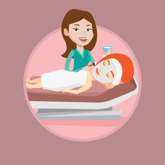 Woman in beauty salon during cosmetology procedure