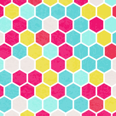 Retro geometric hexagon pattern