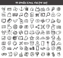 vector doodle icons set