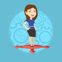 Obraz premium Woman choosing career way vector illustration.