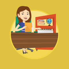 Office worker working with documents.