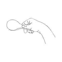 cooking hand with serving spoon