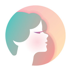 Beautiful woman face and hair, template for fashion ads