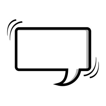 monochrome silhouette rectangle shape dialog box vector illustration