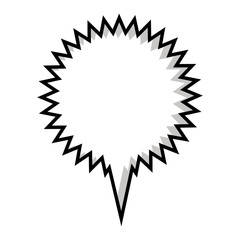 monochrome silhouette circular callout scream for dialogue vector illustration