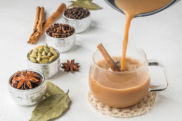 チャイ　インドのミルクティー　Herb tea with milk of Chai India