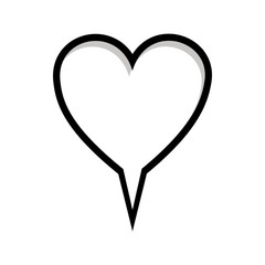 monochrome silhouette heart shape dialog box vector illustration