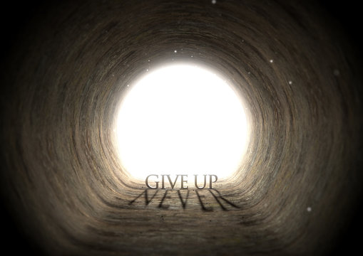 Tunnel Text and Shadow Concept