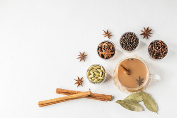 チャイ　インドのミルクティー　Herb tea with milk of Chai India