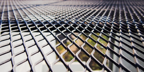 Black metal mesh floor