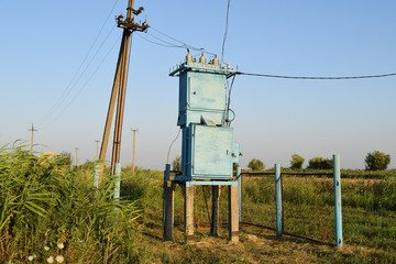 Transformers for voltage conversion. Power infrastructure. The old equipment