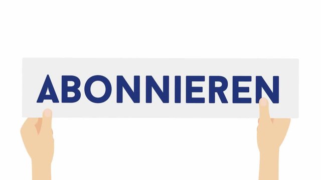 ABONNIEREN - H&auml;nde halten Plakat 4K