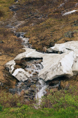 Fototapeta na wymiar snow on the mountain stream
