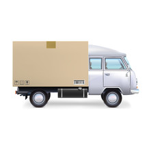 Delivery commercial van Isolated on white background.