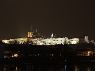 Fototapeta na wymiar Prague is the capital of the Czech Republic. political and cultural center of Bohemia. Its historic center was included in the Unesco World Heritage. landscape at the castle in the night.