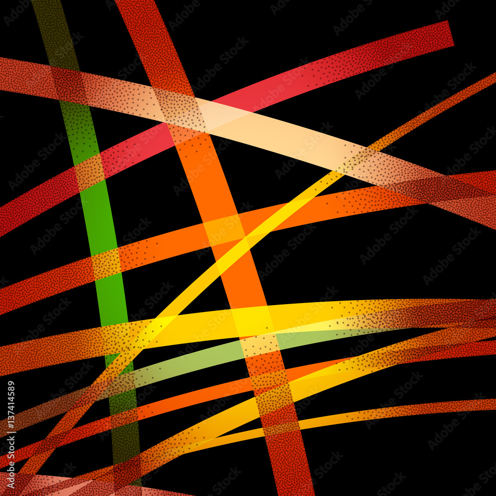 Poster abstract background with retro colorful lines and vintage dotwork shades