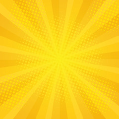 Comics rays background with halftones