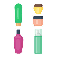 Set of cosmetic tubes isolated vector.