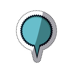 blue sticker circle shape callout scream for dialogue vector illustration