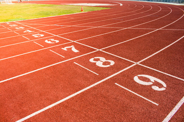 Red running track  background.