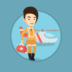 Doctor of air ambulance vector illustration.