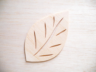 leaf symbol logo concept, wood cutting design illustration icon sign