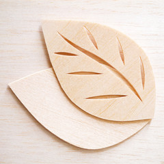 leaf symbol logo concept, wood cutting design illustration icon sign