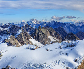 Alps in Switzerland in wintertime, view from Mt. Titlis