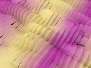 Abstract swirly colorful pink shape background. 3D rendering
