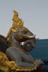 Fototapeta na wymiar Statue Elephant Erawan Wan at Wat Phra That Doi Kham Chiang Mai,Thailand.