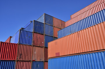 cargo container in import export logistic zone
