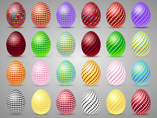 Easter eggs icons with circles. Eggs for Easter holidays