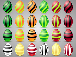 Easter eggs icons with lines. Eggs for Easter holidays