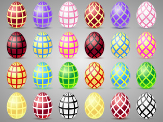 Easter eggs icons with mesh. Eggs for Easter holidays