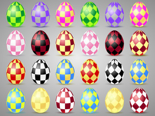 Easter eggs icons with squares. Eggs for Easter holidays