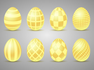 Easter gold eggs icons. Eggs for Easter holidays