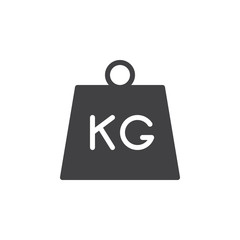 Kettlebell icon vector, filled flat sign, solid pictogram isolated on white. Parcel weight symbol, logo illustration