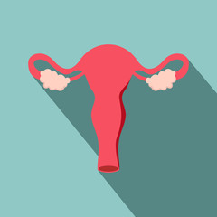 Flat design with shadow icons uterus