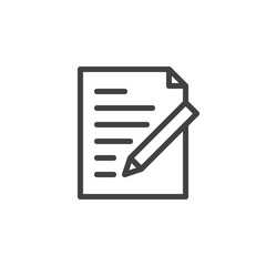 Fototapeta premium Form, Edit document line icon, outline vector sign, linear style pictogram isolated on white. Symbol, logo illustration