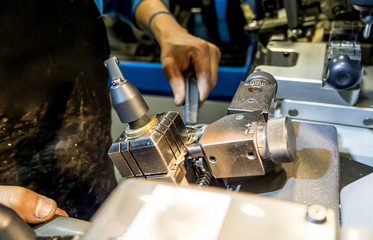 Craftsman sharpener locksmith working