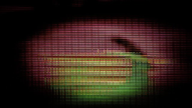 TV Noise 1073: TV screen pixels fluctuate with color and motion (Loop).