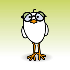 White Chick Wearing Round Black Spectacles Staring forward