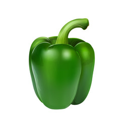 Green pepper on white background