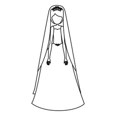 people woman with wedding dress icon, vector illustration image