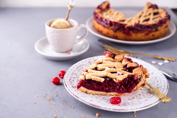 Homemade cherry pie